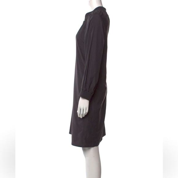 EUC Brochu Walker Black Lysett dress large shirt dress knee length v-neck pocket - Picture 3 of 8